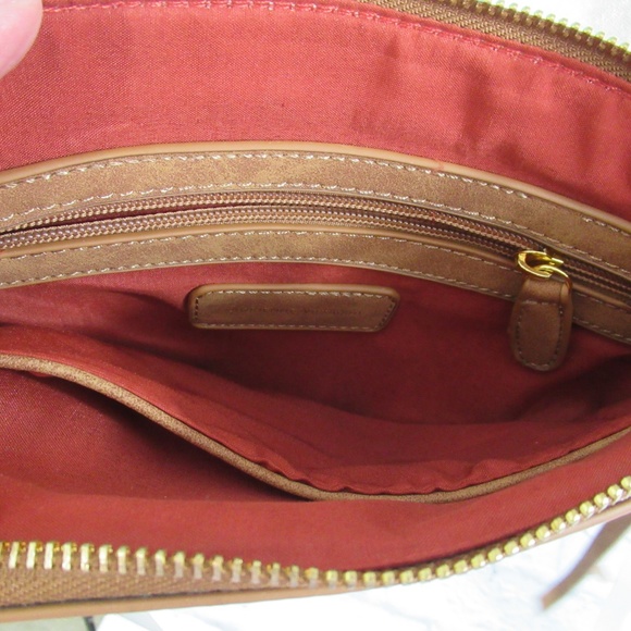 Adrienne Vittadini Brown Multi Zip Crossbody Bag - Picture 4 of 5